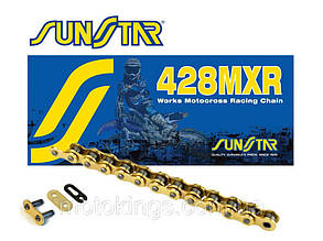 SUNSTAR ЦЕПЬ 428MXR-136G (428NZ3) MOTOCROSS DO 150 Cсм (ЦВЕТ ЗОЛОТИСТЫЙ) (22,2KN)/SS428MXR-136G