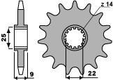 PBR ЗВЕЗДА ПЕРЕД 2097 14 18NC MV AUGUSTA 750 F4 (ЦЕПЬ 520)/20971418NC