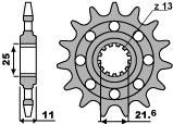 PBR ЗВЕЗДА ПЕРЕД 2172 16 18NC YAMAHA XJ6 DIVERSION 09-15 (ЦЕПЬ 520)/21721618NC