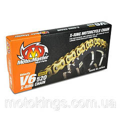 MOTO-MASTER ЦЕПЬ V6-520G X-RING GOLD CHAIN ЦІПЬ КОЛІР ЗОЛАТИСТИЙ (120 СВ'ЯЗЕЙ, )/M652003