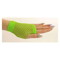 Перчатки-митенки Сеточка светло-зеленые