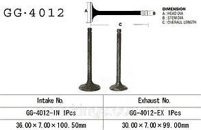 VESRAH КЛАПАН ВИХОЛОСНОЇ KAWASAKI KL 250 78-79, KZ 200 '78-79' (OEM: 12005-010) (1ШТ.)/GG-4012-EX