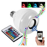 Блютуз лампочка кольоровий Led Music Bulb Bluetooth EL — 2108 RGB з пультом керування лампа з динаміком