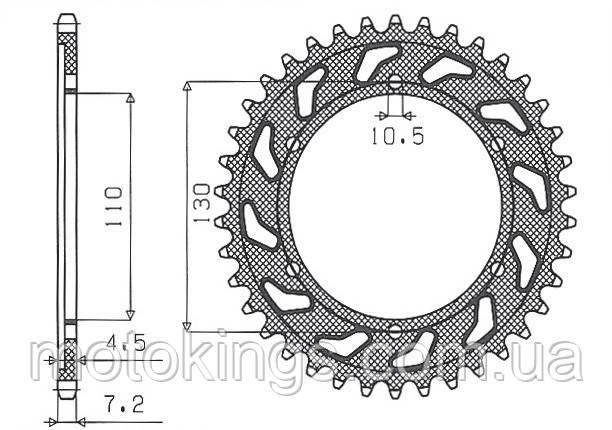 SUNSTAR ЗВЕЗДА ЗАДНЯЯ 4385 43 SUZUKI GSXR 600 '11-'15, YAMAHA MT-07 '14-'16)/SUN1-4474-43