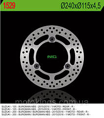 NG ТОРМОЗНОЮ ДИСК ПЕРЕД/ЗАД SUZUKI BURGMAN 125/200 15-16 (240X115X4,5) (3 ОТВІРСТІЯ 10,5MM)/NG1529