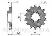 SUNSTAR ЗВЕЗДА ПЕРЕД 2137 16 KAWASAKI ZX9R '02-'03, Z 1000 '03-'06 (JTF1537.16) /SUN42816