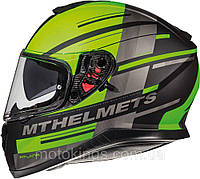 Шлем MT HELMETS ИНТЕГРАЛЬНЫЙ THUNDER 3 SV SV PITLANE цвет серый мат/черный/зеленый FLUO/MT10555072634/S