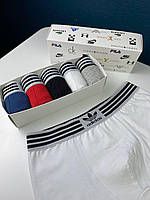Набір чоловічі труси Adidas, труси чоловічі 5 шт. у подарунковому пакованні, чоловічі боксери 5 кольорів у наборі