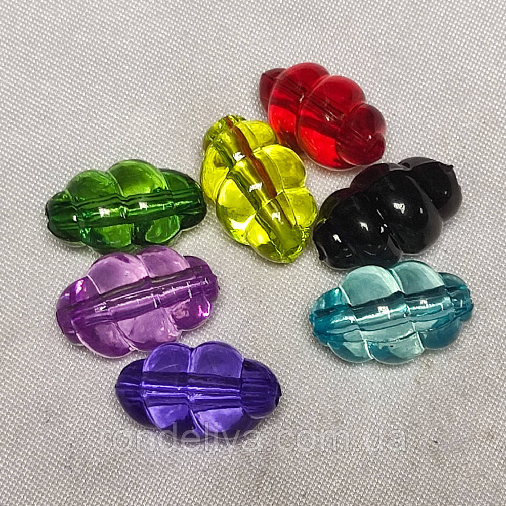Намистини акрил прозорі "Личинка" 18х11 мм Асорті 50 г ~ 50 шт, фото 1