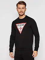 Мужской свитшот теплый Guess лонгслив с начесом Гесс