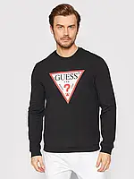 Мужской свитшот теплый Guess лонгслив с начесом Гесс