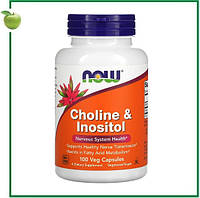 Холин и инозитол, 100 растительных капсул, NOW Foods, США