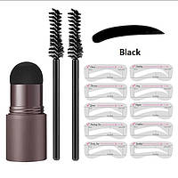 Штамп-пудра для макияжа бровей в наборе EElhoe Eyebrow Stamp Kit Black (черный)