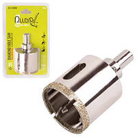 Alloid. Свердло корончасте алмазне для скла та кераміки 45 мм з центрувальним свердлом