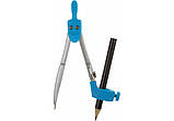 Циркуль із запасними грифелями й адаптером, Economix, блакитний, фото 3