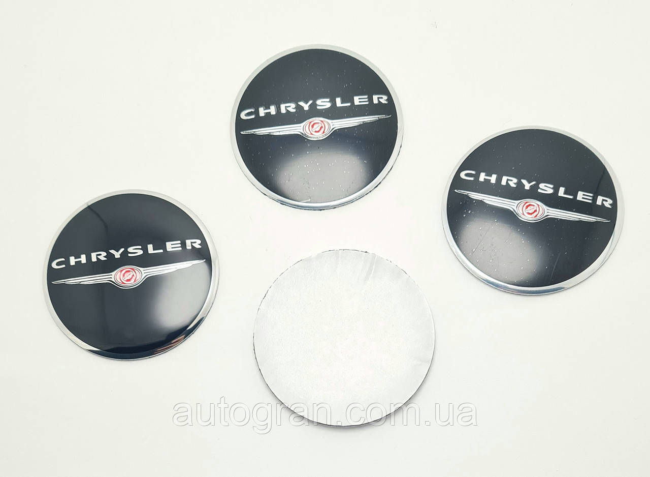 Наклейки на ковпачки литих дисків Chrysler 56 мм, фото 1