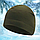 Шапка зимова флісова чорна олива камуфляжна, фото 4