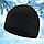 Шапка зимова флісова чорна олива камуфляжна, фото 3