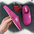 Тапочки жіночі Белста махрові на тонкій підошві малинові 2902, фото 3