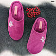 Тапочки жіночі Белста махрові на тонкій підошві малинові 2902, фото 4