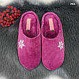 Тапочки жіночі Белста махрові на тонкій підошві малинові 2902, фото 5