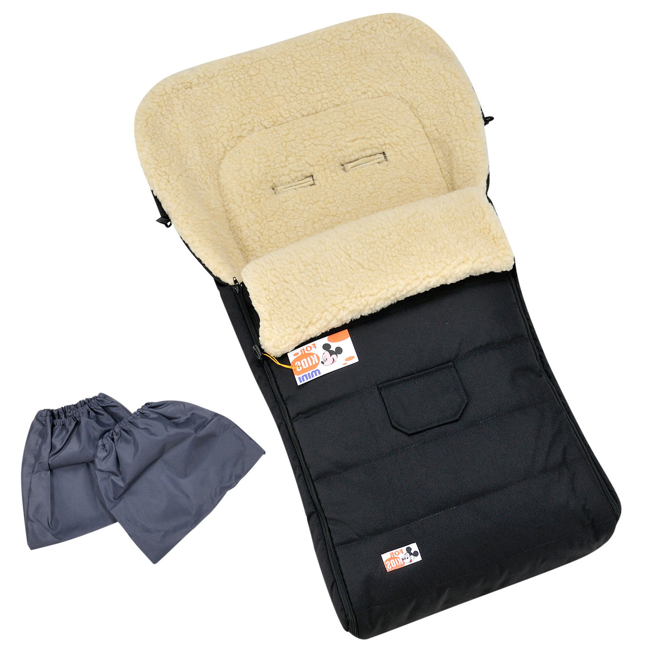 Зимовий конверт-чохол на овчині в коляску For Kids Mini 90*40 см чохол у люльку конверт на санки