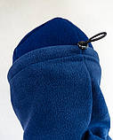 Баф флісовий зимовий Garment Factory Синій з регулюванням, Фліс Polar 280 грам, снуд флісовий, хомут шарф флісовий, фото 6