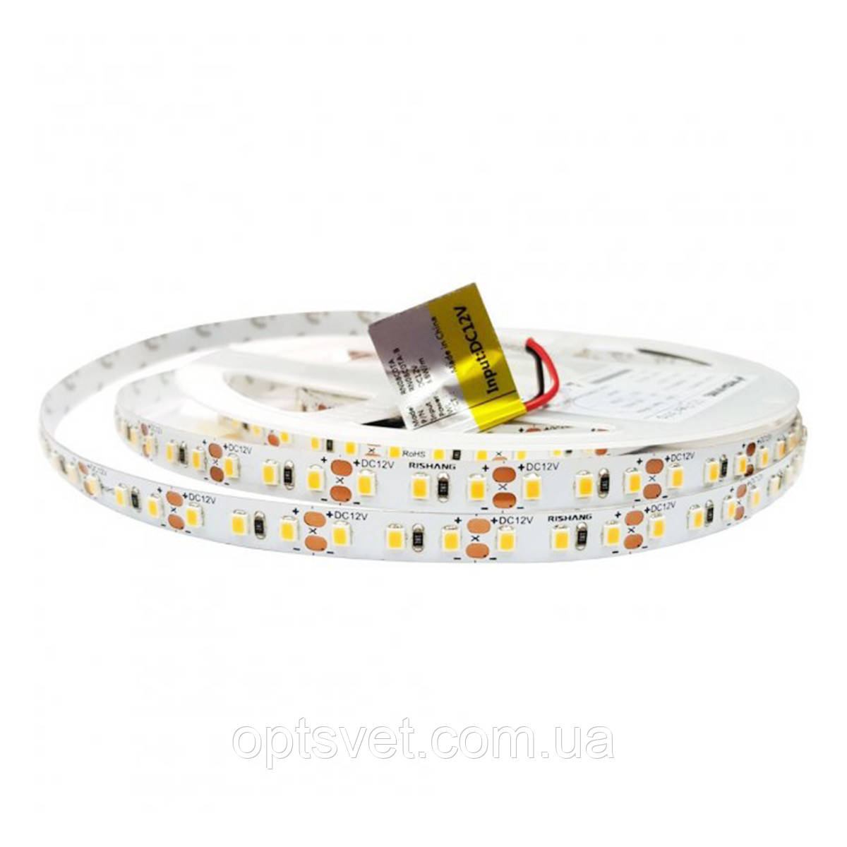 Світлодіодна стрічка RISHANG 120-2835-12V-IP20 8,6 W 818 Lm 3000 K 5 м (RN08C0TA-B-WW)