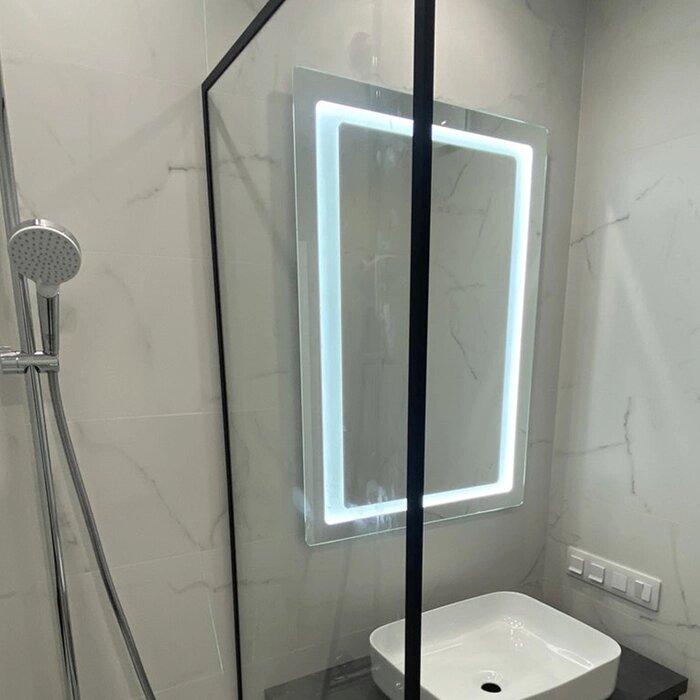 Дзеркало настінне прямокутне у ванну з підсвічуванням