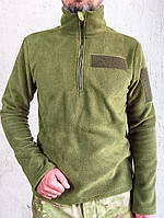 Воєнна флісова кофта Garment Factory, оливкова Фліска ЗСУ Polar 280 грам флісовий реглан, тактична кофта XXXL, Polartec