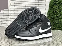 Мужские кроссовки Nike Air Jordan, кожа, черные с белым. 42