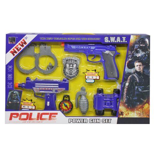 Набор с оружием JC007A-08 (12шт) полиция,жилет,пистолет,рация,компас,нож,звук, ВИД 1 - фото 1 - id-p1688782294