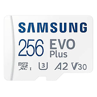 Карта памяти Samsung EVO Plus 256GB microSD + SD адаптер