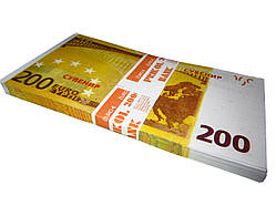 Сувенірні гроші "200 Євро" / Бутафорські євро / Подарункові банкноти 200 Євро / Іграшкові купюри