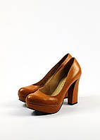Туфли на каблуке Rylko 686 36,5 Рыжие кожа