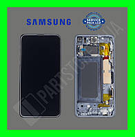 Дисплей Samsung G970 Black S10e (GH82-18852A) сервісний оригінал у зборі з рамкою (переклеєне скло)