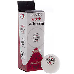 Набір м'ячів для настільного тенісу NITTAKU 3* 40+ NB -1400 3шт білий