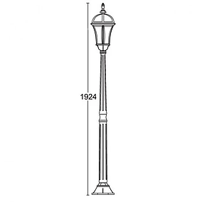 Ліхтарний стовп 192 см 100Вт Е27, стара мідь, фото 2