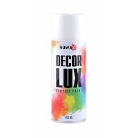 Акрилова спрей-фарба NOWAX DecorLux, 450 мл, білий, (TRAFFIC WHITE/RAL9016)