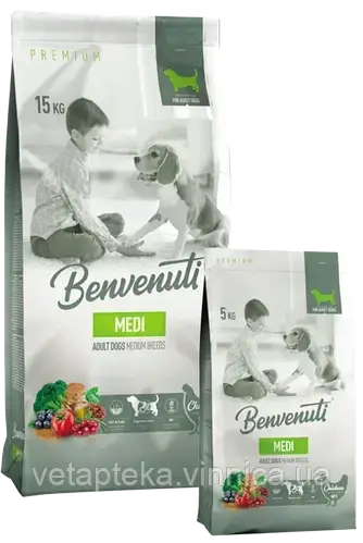 Корм Benvenuti MEDI для собак середніх порід 5 кг
