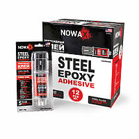 Клей епоксидний двокомпонентний Nowax STEEL EPOXY ADHESIVE, сірий, 30г