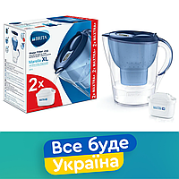 Фільтр-глечик Brita Marella XL Memo синій (глечик + 2 картриджа Maxtra+)