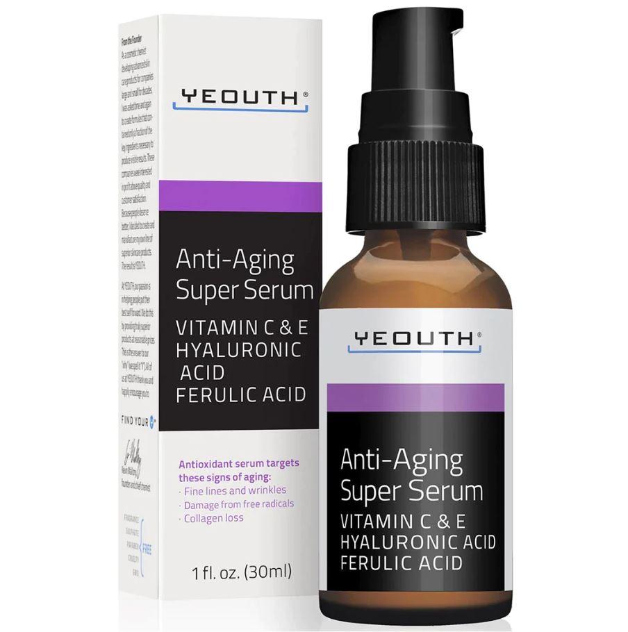 Антивікова сироватка з гіалуроновою кислотою та вітамінами YEOUTH Anti-Aging Super Serum 30 мл