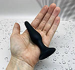 Анальна пробка силіконова конусна Wo-sex на присосці, чорна. Розмір S, фото 3