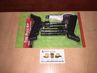 Набір для ремонту безкамерних шин МАЗ КАМАЗ ГАЗ ЗІЛ (жгут 5 шт., шило, рашпиль, клей) TRK-002