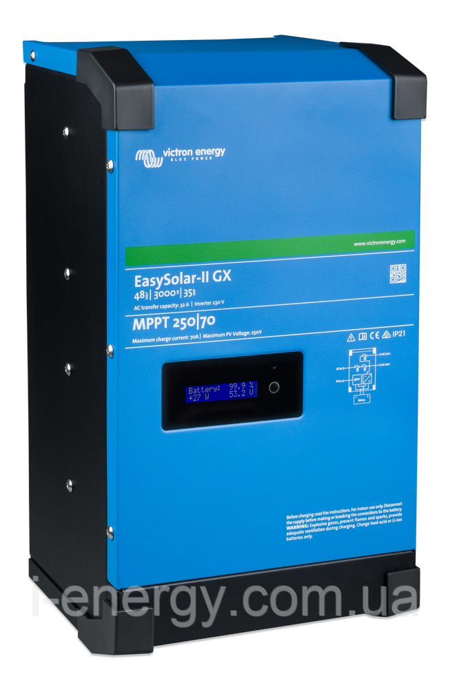 Гібридний інвертор EasySolar-II 48/3000/35-32 MPPT 250/70 GX PMP482307010 Victron Energy 48В 3000ВА 35А