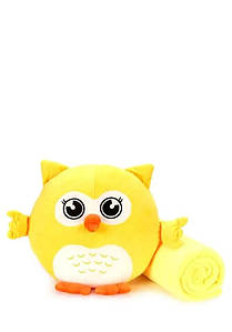 М'яка іграшка-подушка з пледом Сова Джонсі 3 в 1, жовта