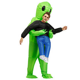 Надувний костюм інопланетянина RESTEQ, костюм зелений інопланетянин, що викрадає людину 150~190см