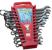 Набор рожково-накидных гаечных ключей 12 штук 6-25 мм набор комбинированных ключей из стали для авто для дома