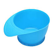Перукарська миска для фарбування волосся, маски, фарби пластикова з прогумованим дном MP9 синя
